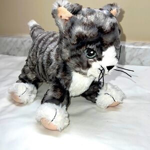 IKEA Lilleplutt Kitty Cat Plush Stuffed Animal Toy Gray Black White Tabby